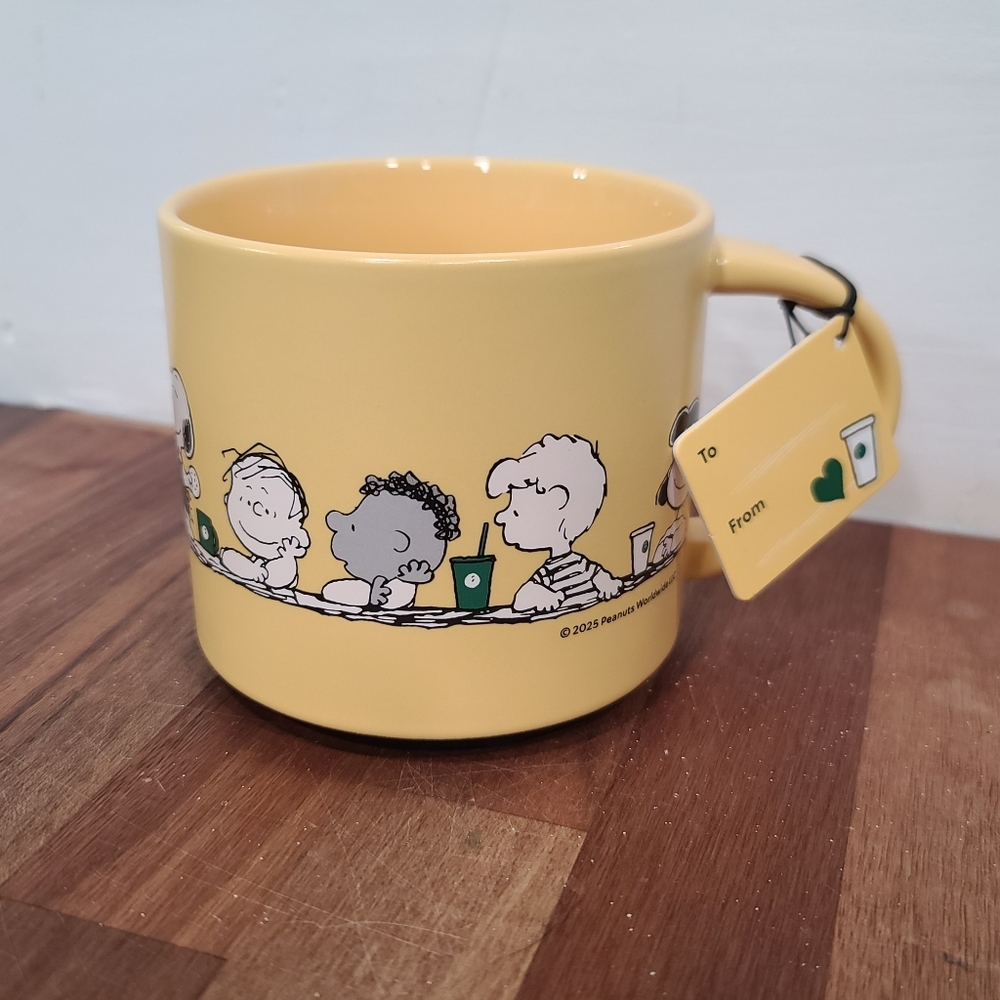 Starbucks Yellow Peanuts Snoopy Character Mug